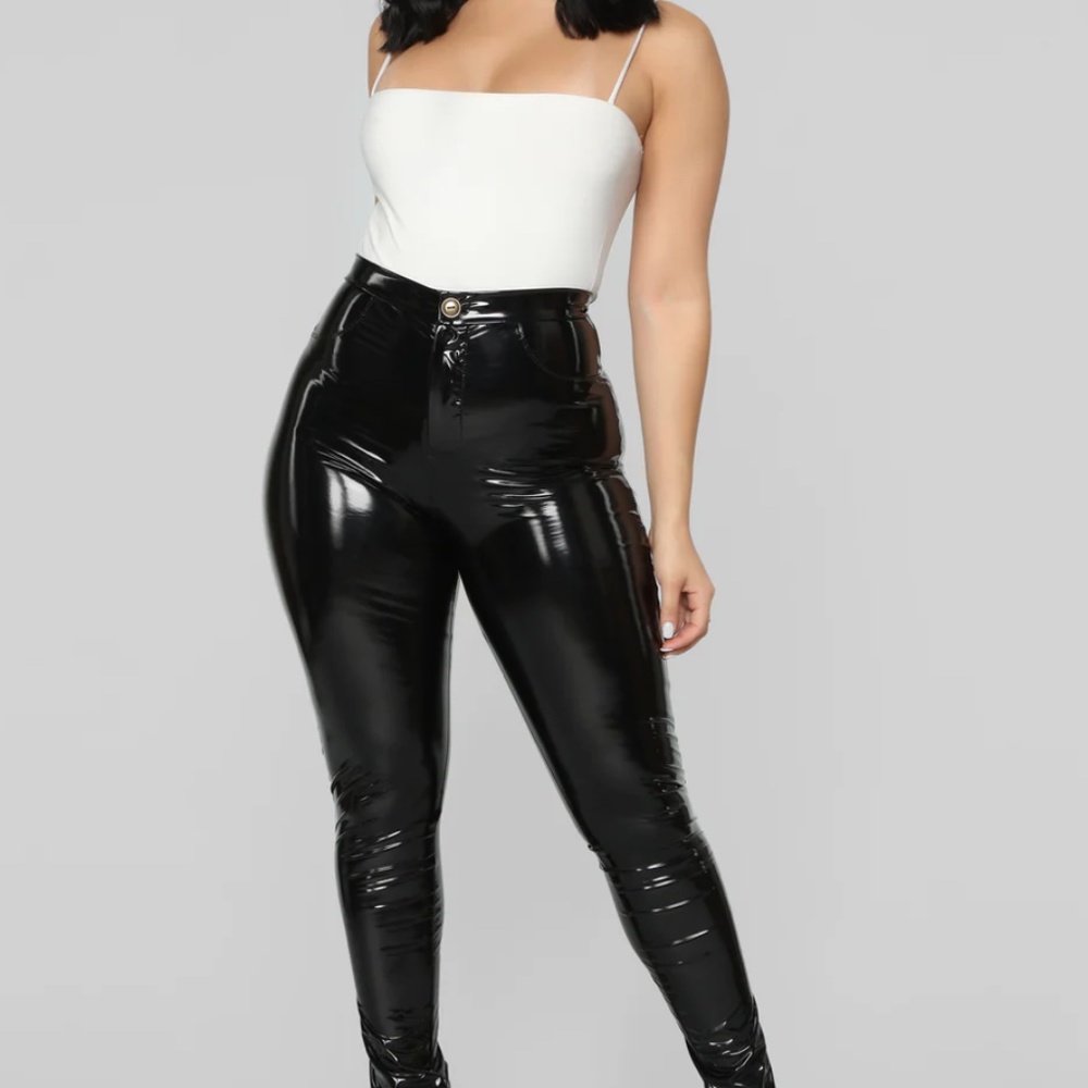 Black Vinyl Pants